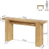Tribesigns Solid Wood Console Table, 67"Entryway Table with Spacious Tabletop, Long Narrow Sofa Table for Hallway, Living Room, Entrance, Brown - 2 of 4