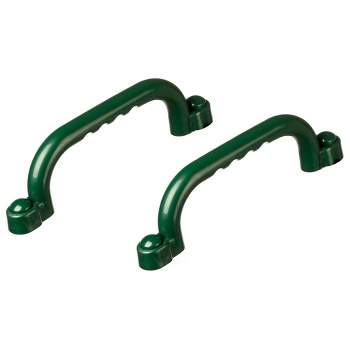 PLAYBERG Green Plastic Safety Grab Handles Set, Kids Outdoor Play House Hand Grip Bars for Jungle Gym Playground Set Accessory