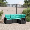vidaXL Garden Sofa Set Black, Blue PE Rattan, Powder-Coated Steel, Polyester - 2 of 4