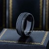 Jewelry Avalanche Black IP Sandstone Finish Dome Tungsten Carbide Wedding Band, Comfort-fit, 8mm - 2 of 4