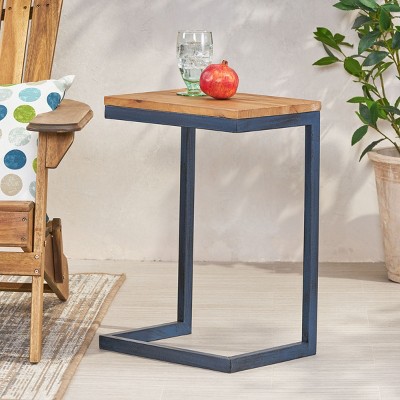 Syemin End Tables Accent Side Table, End Table with Metal Frame, Small Side Table, Side Tables Living Room, Nightstand, Brown, 15.5"*11.25"*22.25"