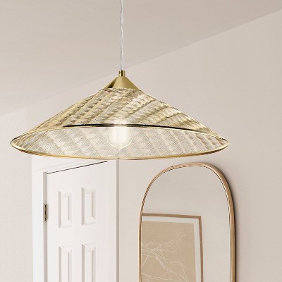 Rosalinde 21" Gold Art Deco-Inspired LED Metal Pendant Light