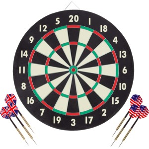Trademark Poker Dart Board Set with Six 17g Brass Tipped Darts - 1 of 4