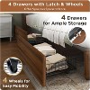 48.8" H Bed Frame with 4 Storage Drawers, Barn Door Headboard, Rustic Wood Grain, No Box Spring Needed - 4 of 4