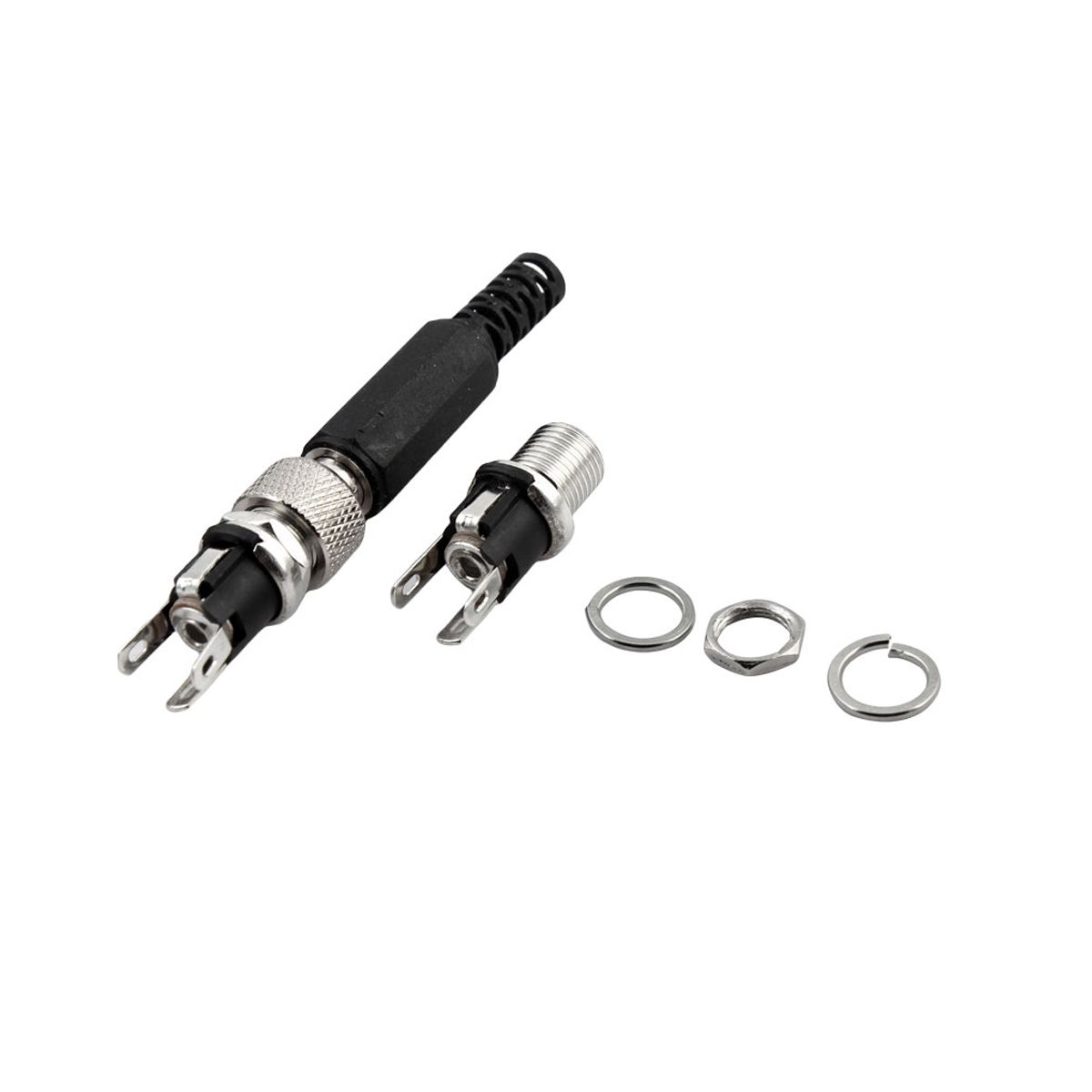 Unique Bargains Lockable Male 5.5mm x 2.1mm DC Power Jack Socket Female Panel Connector 2 Pcs - thumbnail 3