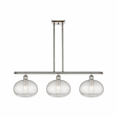 Ithaca - 3 Light Stem Hung Island In Industrial Style-10 Inches Tall and 36.5 Inches Wide