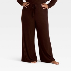 Women's Cozy Ribbed Wide Leg Pants - Auden™ - 1 of 3