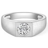 Pompeii3 1 Ct Solitaire Lab Created Men's Diamond Wedding Ring in 10k White Gold - 4 of 4