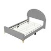 Full Size Upholstered Platform Bed with Classic Semi-circle Shaped Headboard and Metal Legs for Bedroom or Apartment - 4 of 4