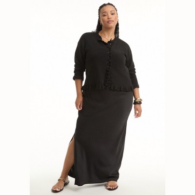 June + Vie by Roaman's Women's Plus Size Drop-Shoulder Sleeve Cardigan