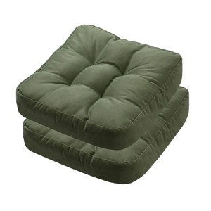 SEVOBAL 2Pack Square Seat Cushions with Premium Soft Cotton Filling, Non-Slip Bottom Durable Chair Pads for Dining Room, Dark Green, 17.8"*17.8"*4.4" - 1 of 4