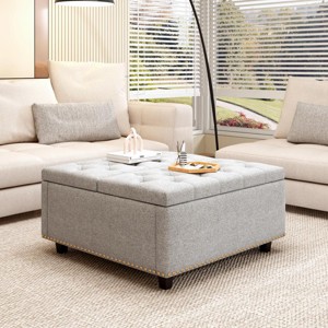 Modern Tufted Storage Ottoman Bench with Hidden Compartments for Living Room, 32" Wide Stylish Seating -3irtyhousy - 1 of 4