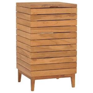vidaXL Laundry Basket 15.7"x15.7"x27.6" Solid Teak Wood - 1 of 4