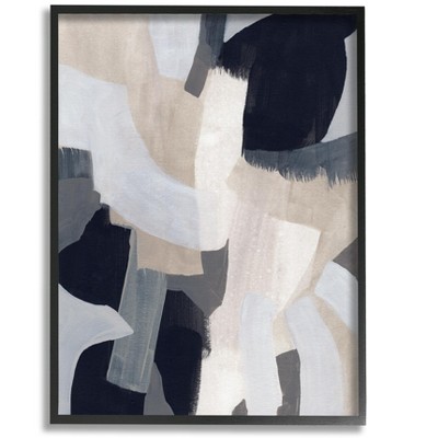Stupell Industries Collage of Neutral Tone Abstract Shapes Blue Beige