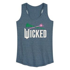 Women's - Wicked - Wand And Broomstick Logo Graphic Racerback Tank - 1 of 4