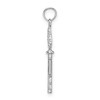 Black Bow Jewelry 14k White Gold Polished 3D Key with Triple Heart Pendant, 9mm - 2 of 4