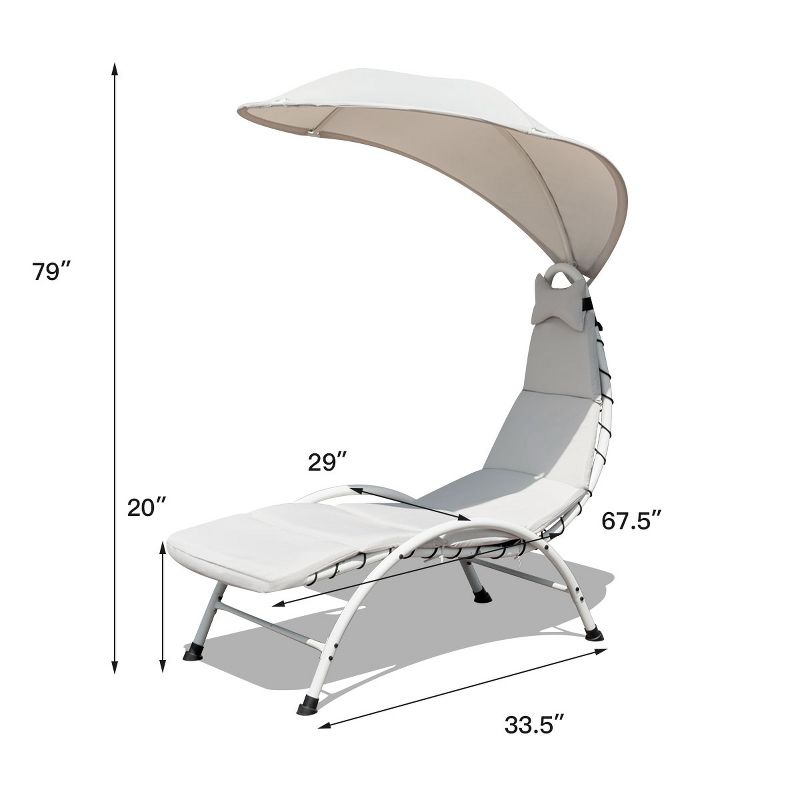 Costway Chaise Lounge Chair with Canopy, Hammock Chair with Canopy, 2 of 12