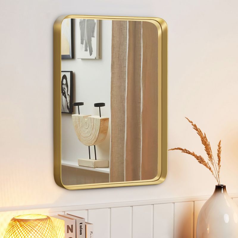 Neutypechic Metal Frame Arched Wall Mounted Mirror Decorative Wall Mirror, 5 of 8