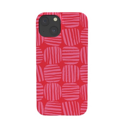 Sewzinski Striped Circle Squares Pink Snap Slim iPhone 15 Case - Society6