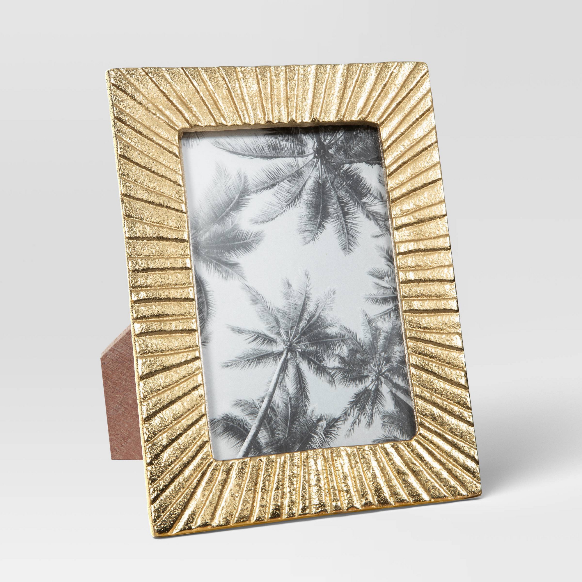 4"x6" Cast Aluminum Texture Metal Table Frame Brass - Threshold™