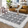 Vintage Floral Washable Runner Rug, Low Pile with Non-Slip Rubber Backing, Ideal for Kitchen, Hallways, Entryway, Living Room, and Bedroom Use. - 3 of 4