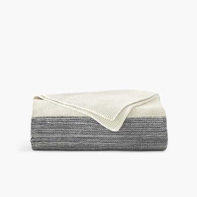 50"x60" Marled Organic Throw Blanket Dark Gray/Ivory - Truly Soft: GOTS & OEKO-TEX Certified, Knitted
