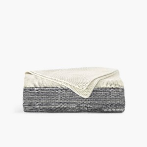 50"x60" Marled Organic Throw Blanket Dark Gray/Ivory - Truly Soft: GOTS & OEKO-TEX Certified, Knitted - 1 of 3