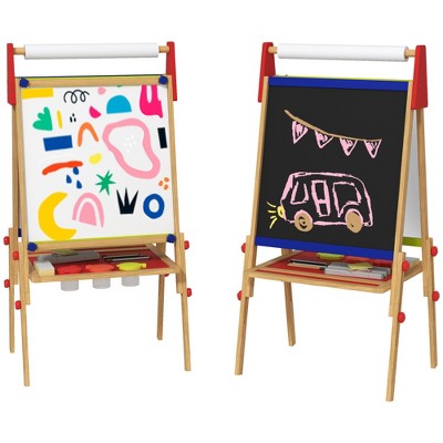 Lycvki MDF Double Sided Kids Easel with Paper Roll