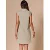 INSPIRE CHIC Women's Summer Linen Sleeveless V Neck Collared Casual Slit Beach Tunic Mini Dress - image 3 of 4