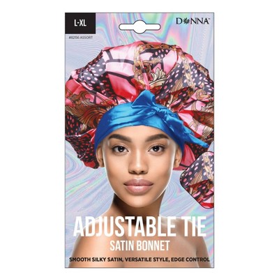 Donna Adjustable Tie Satin Bonnet - L/XL