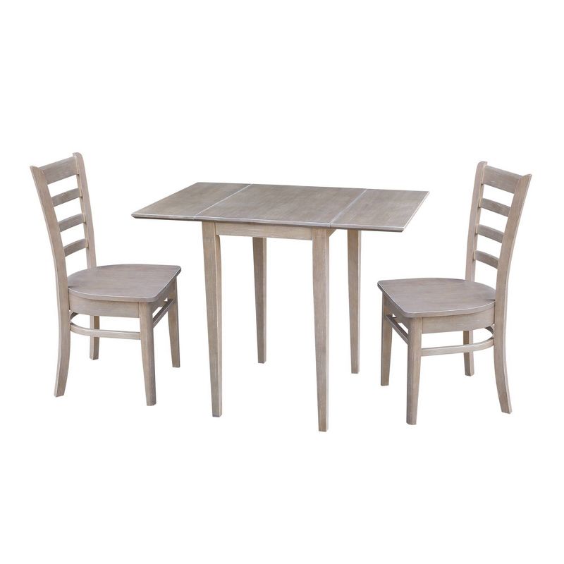 Jemma Small Dual Drop Leaf Dining Set and 2 Chairs Taupe - International Concepts, 1 of 14