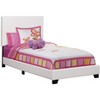 Monarch Specialties Bed, Twin Size, Bedroom, Upholstered, White Leather Look, Transitional - 4 of 4