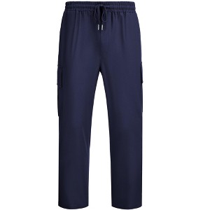 COOFANDY Mens Cargo Pants Relaxed Fit Casual Linen Pants Drawstring Sweatpants with 6 Pockets - 1 of 4