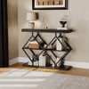 Industrial 3-Tier Accent Console Table with Storage and Open Shelves, Diamond-Shaped Metal Frame, Foyer Table Sofa Table for Entryway, Hallway - 3 of 4