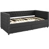 Daybed Frame with 2 Storage Drawers,W/Button & Nailhead Tufted Design,Wood Slats Support,Linen Fabric Bedframe for Living Room Bedroom Apartment - 2 of 4