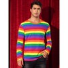 Lars Amadeus Men's Crew Neck Long Sleeves Casual Pullover Rainbow Striped T-Shirt - 2 of 4