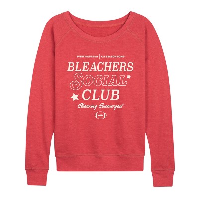 Women's - Instant Message - Bleachers Social Club Lightweight French Terry Wide Neck Long Sleeve Graphic Shirt