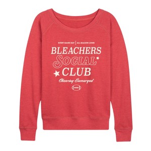 Women's - Instant Message - Bleachers Social Club Lightweight French Terry Wide Neck Long Sleeve Graphic Shirt - 1 of 4