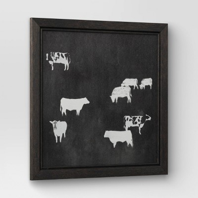 (Set of 2) 12&#34; x 12&#34; Cow Collection II Framed Wall Canvases - Threshold&#8482;