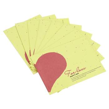 Unique Bargains Mini Envelopes 60 Pack Paper Red Half Heart Small Items Storage Business Card Holder for Greeting Note Party Yellow