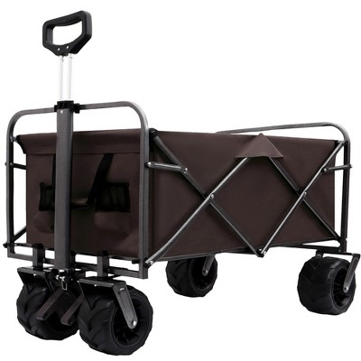 Grungis Outdoor Portable Wagon Cart,Shopping Cart with Wheels,Utility Cart for Camping,Shopping