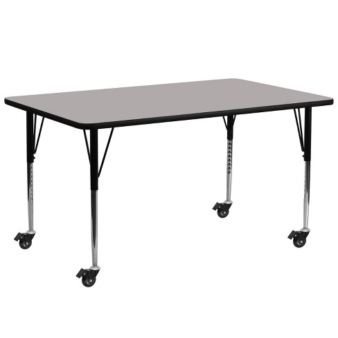 Emma and Oliver Mobile 30x72 Rectangle HP Laminate Adjustable Activity Table - image 1 of 2