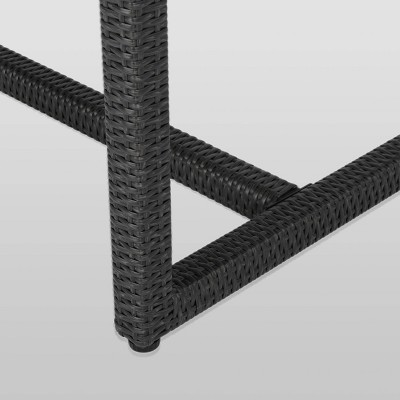 Santa Rosa Gray Wicker Outdoor Rectangle Dining Table