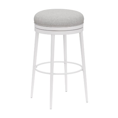 Aubrie Backless 26" Swivel Counter Height Barstool Off White/Silver - Hillsdale Furniture