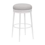 Aubrie Backless 26" Swivel Counter Height Barstool Off White/Silver - Hillsdale Furniture