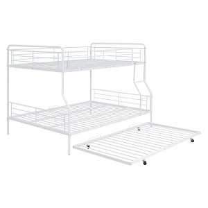 NicBex Full XL Over Queen Bunk Bed with Guardrail and Twin Size Trundle,Twin Loft Bed with Ladder and Converts to 2 Beds,Bunk Beds for Bedroom - 1 of 4