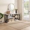 Okak 70.87IN Industrial Narrow Console Table, Entryway Table with 3-Tier/X Shape Storage Shelves, Accent Table for Living Room, Foyer, Hallway - 3 of 4