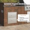 VEVOR Outdoor Kitchen Drawers 18W x 20.6H x 12.7D Inch, Flush Mount Double BBQ Drawers Stainless Steel with Handle, BBQ Island Drawers,Silver - 3 of 4
