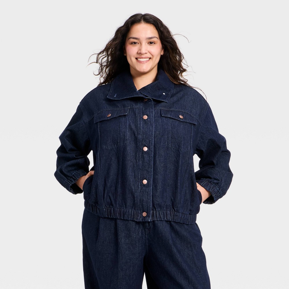 Women's Denim Jacket - A New Day™ Indigo Dark Wash 1X