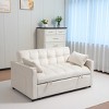 TiramisuBest 71" 3-Seater Corduroy Sofa, Deep Seat Loveseat Couch, Comfy Upholstered Sofa for Living, Bedroom,Apartment (White) - 2 of 4